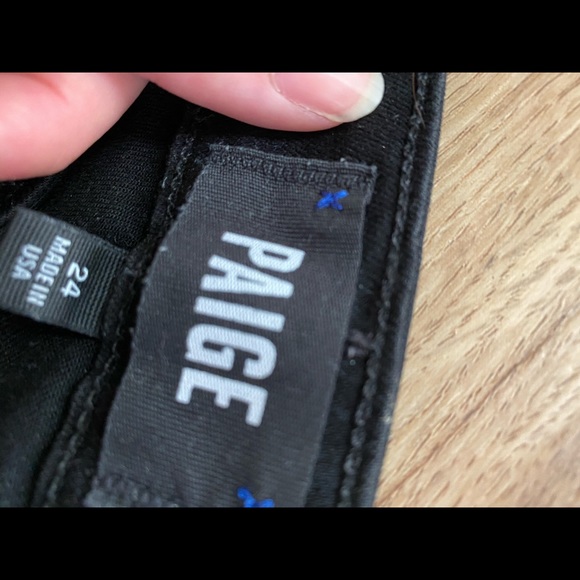 High waist , zipper detail black Paige jeans - Picture 7 of 8